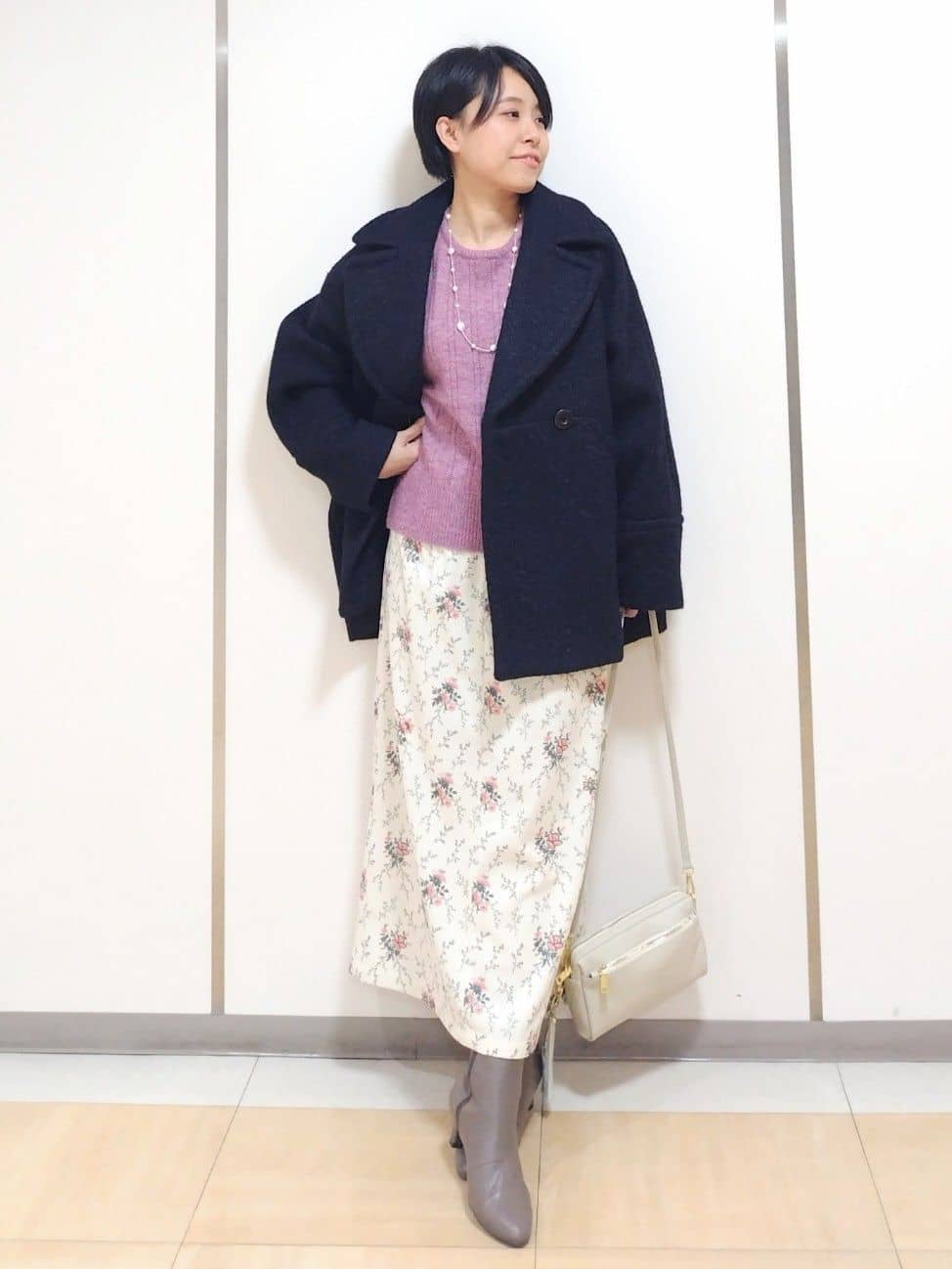 LAURA ASHLEYの【オーバーサイズ/ライトウェーブ加工】ピーコートを使ったコーディネートを紹介します。｜Rakuten Fashion(楽天ファッション／旧楽天ブランドアベニュー)4850440