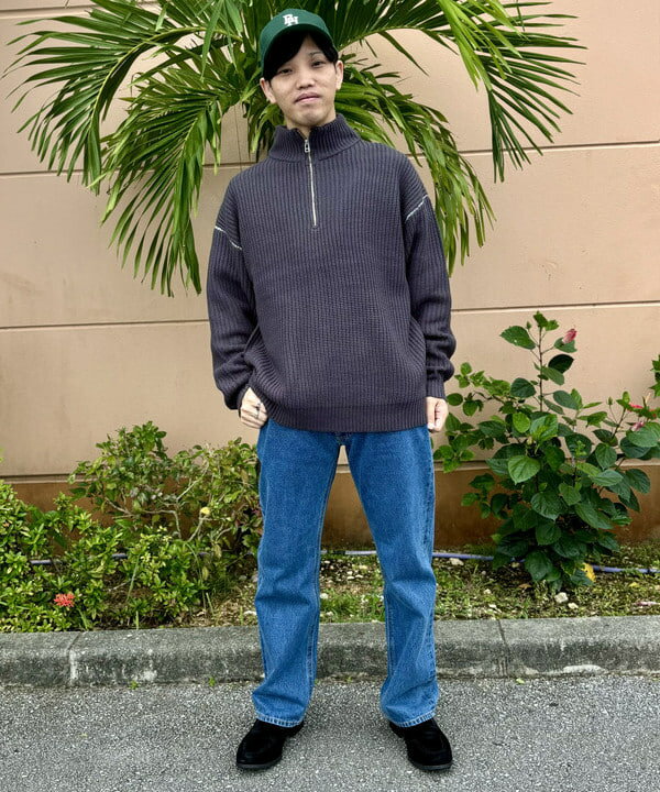 BEAMS HEARTのハーフジップ 片畦 ニットを使ったコーディネートを紹介します。｜Rakuten Fashion(楽天ファッション／旧楽天ブランドアベニュー)4857845