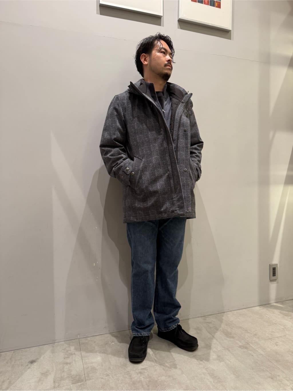 TAKEO KIKUCHIの【3WAY】ジャカード グレンチェック ダウンライナー ブルゾンを使ったコーディネートを紹介します。｜Rakuten Fashion(楽天ファッション／旧楽天ブランドアベニュー)4859846