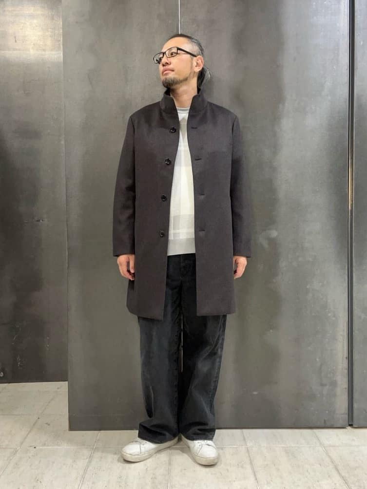 TAKEO KIKUCHIの【ウールカシミヤブレンド】ビーバー調 スタンドカラー コートを使ったコーディネートを紹介します。｜Rakuten Fashion(楽天ファッション／旧楽天ブランドアベニュー)4861794