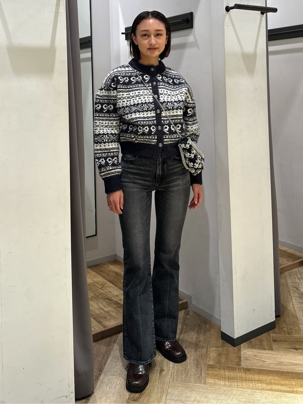 moussy RIBBON FAIR ISLE ニットカーディガン MOUSSY（マウジー）の