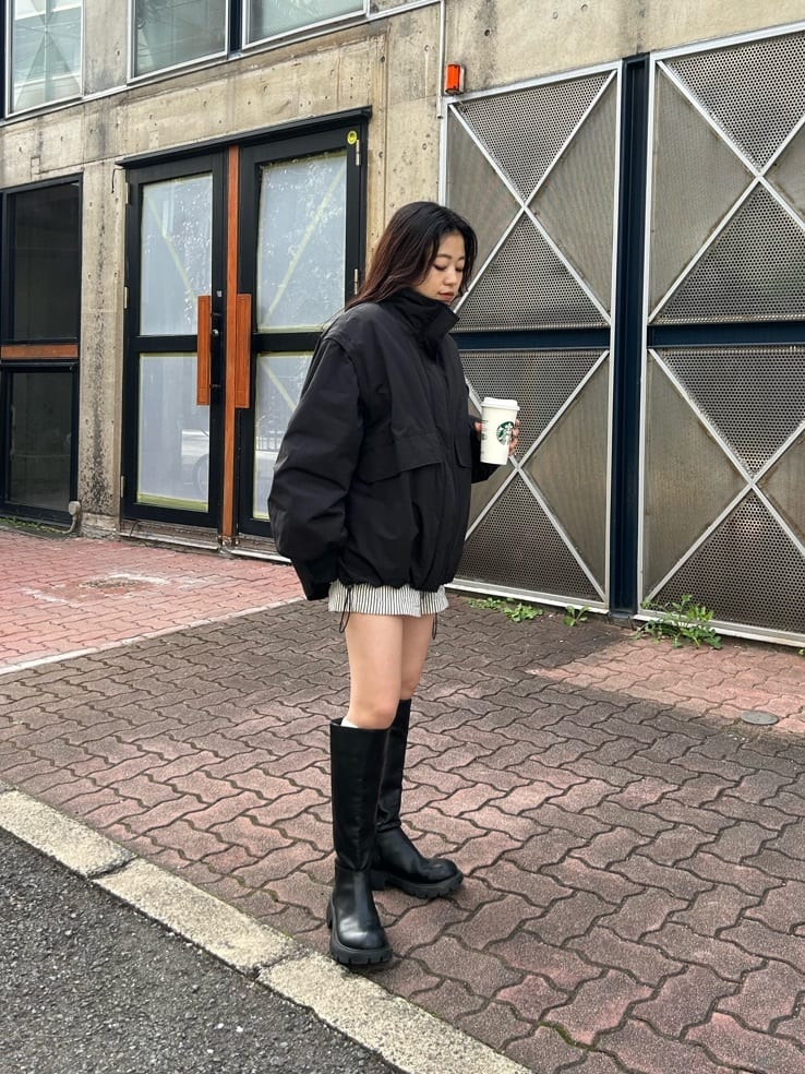 CIAOPANIC TYPY BIGポケットスタンドワークアウター　ブラック 軽くて暖かい/マルチウェイ】BIGポケットスタンドワークアウター