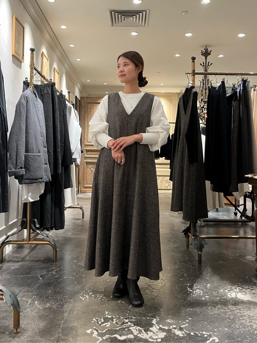 カラーネップジャンパースカート