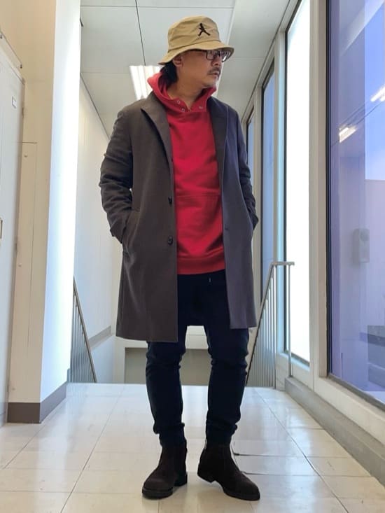 TAKEO KIKUCHIの【ウールカシミヤブレンド】ビーバー調 スタンドカラー コートを使ったコーディネートを紹介します。｜Rakuten Fashion(楽天ファッション／旧楽天ブランドアベニュー)4872667