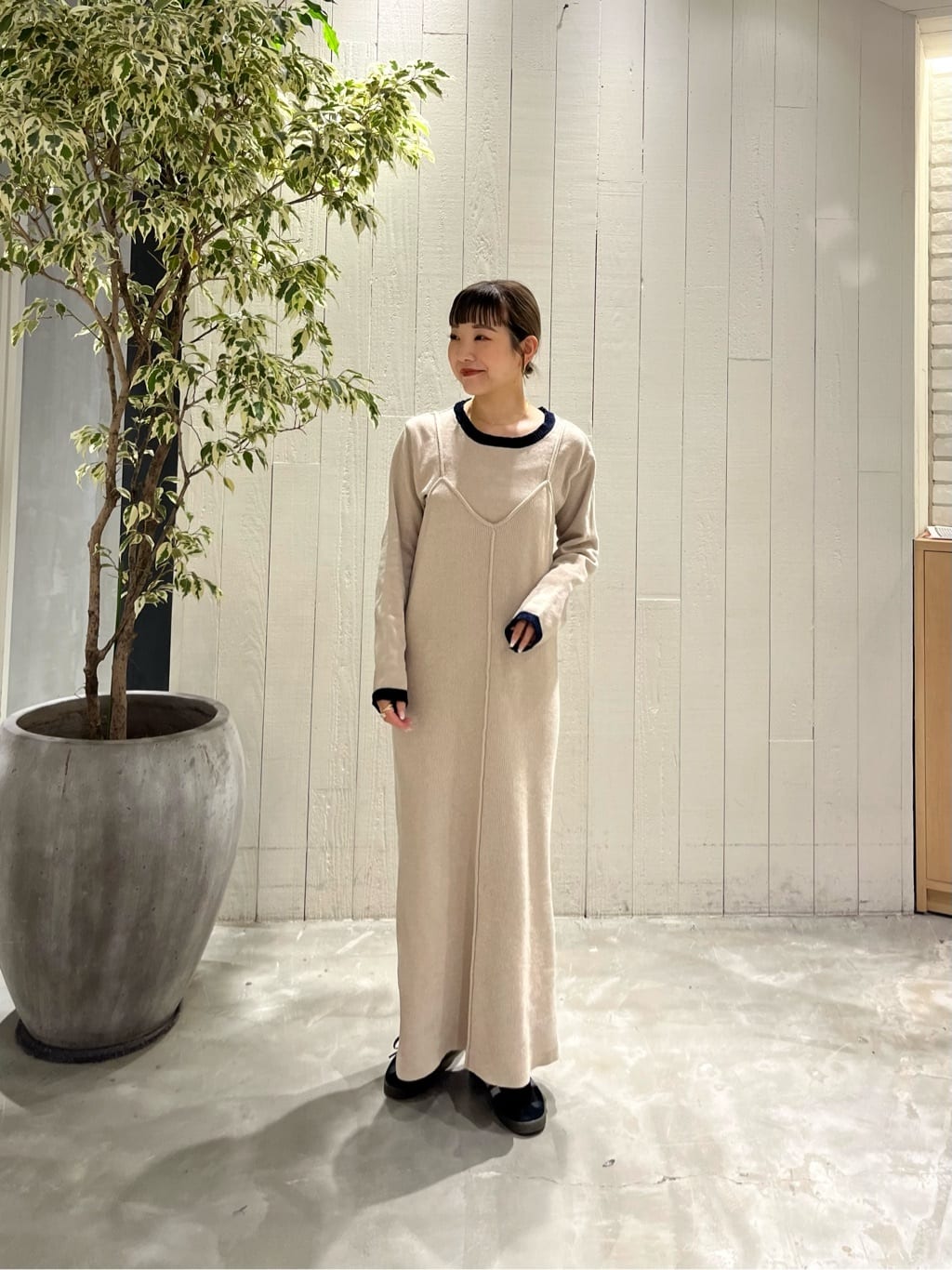 CIAOPANIC TYPYの前後2WAYモールヤーン配色アンサンブルニットキャミ 