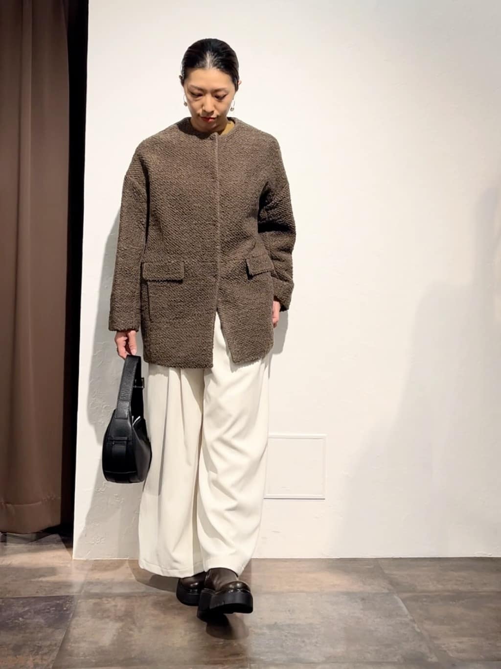 BEARDSLEYの《15 quinze》ツイードハーフコートを使った  