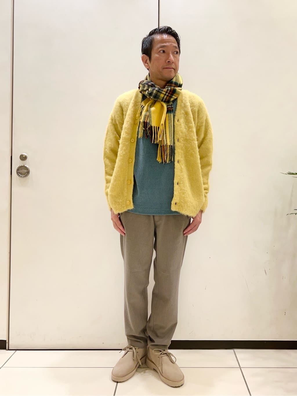 UNITED ARROWS green label relaxingのアルパカ シャギー Vネック 