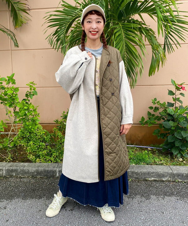 BEAMS HEARTの配色キルトコートを使ったコーディネートを紹介します。｜Rakuten Fashion(楽天ファッション／旧楽天ブランドアベニュー)4911905