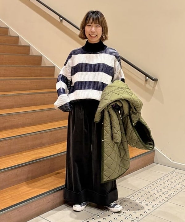 BEAMS HEARTの配色ボーダー ニット 24AWを使ったコーディネートを紹介します。｜Rakuten Fashion(楽天ファッション／旧楽天ブランドアベニュー)4912674