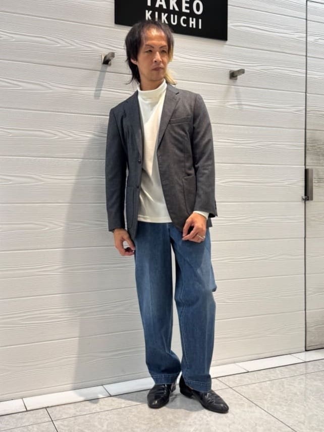 TAKEO KIKUCHIの【THE FLAGSHIP】ウール混 オフネック プルオーバーを使ったコーディネートを紹介します。｜Rakuten Fashion(楽天ファッション／旧楽天ブランドアベニュー)4916714