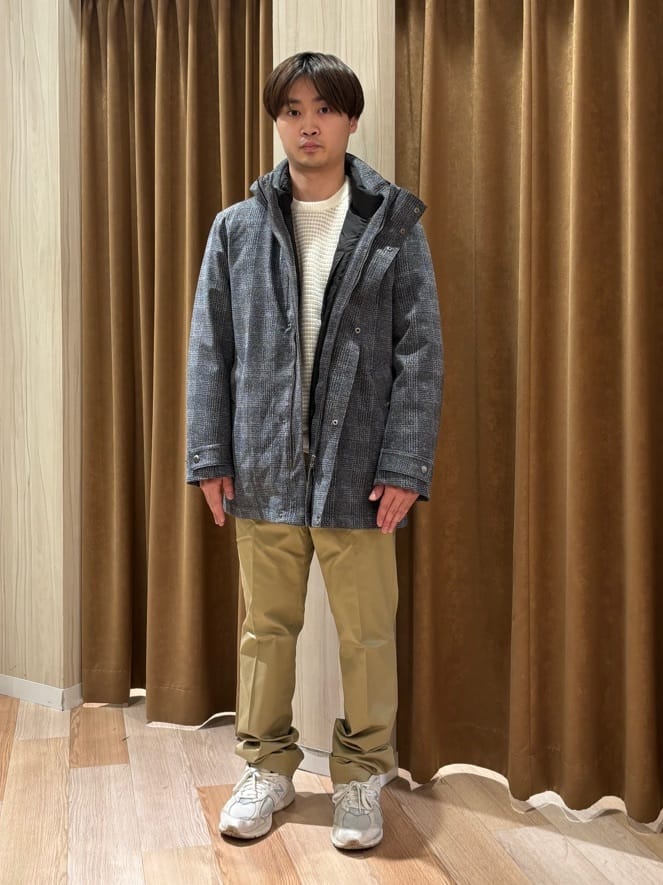 TAKEO KIKUCHIの【3WAY】ジャカード グレンチェック ダウンライナー ブルゾンを使ったコーディネートを紹介します。｜Rakuten Fashion(楽天ファッション／旧楽天ブランドアベニュー)4919141