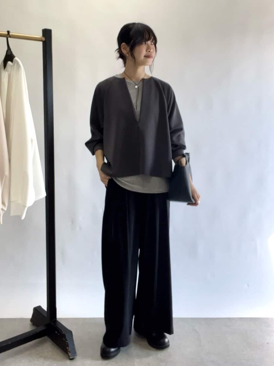 オンオフ着れる】キーネックダンボールプルオーバー（Tシャツ