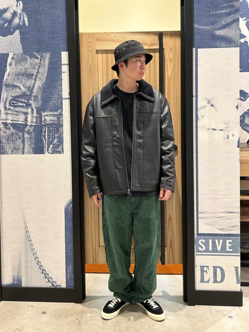 Levi's レザーシェルパジャケット ブラック