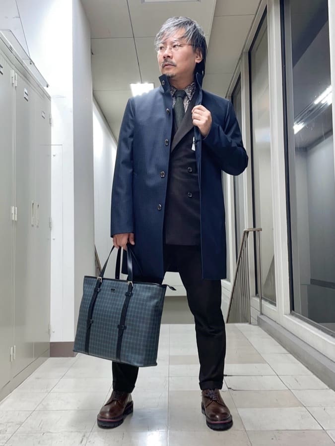 TAKEO KIKUCHIの【ダウンライナー付】メランジ スタンドカラー コートを使ったコーディネートを紹介します。｜Rakuten Fashion(楽天ファッション／旧楽天ブランドアベニュー)4929966