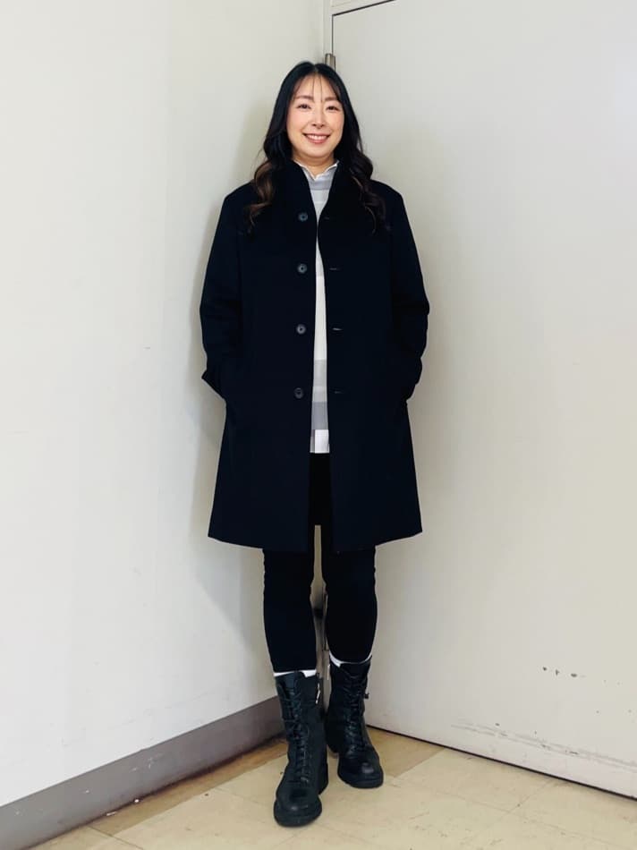 TAKEO KIKUCHIの【ウールカシミヤブレンド】ビーバー調 スタンドカラー コートを使ったコーディネートを紹介します。｜Rakuten Fashion(楽天ファッション／旧楽天ブランドアベニュー)4929968