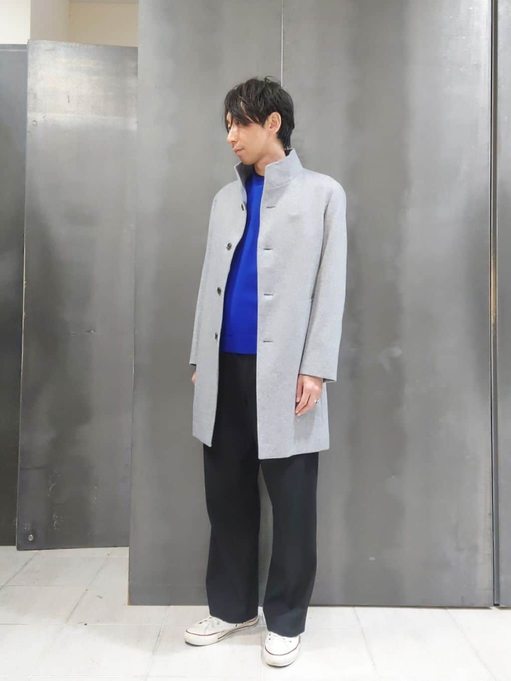 TAKEO KIKUCHIの【ウールカシミヤブレンド】ビーバー調 スタンドカラー  