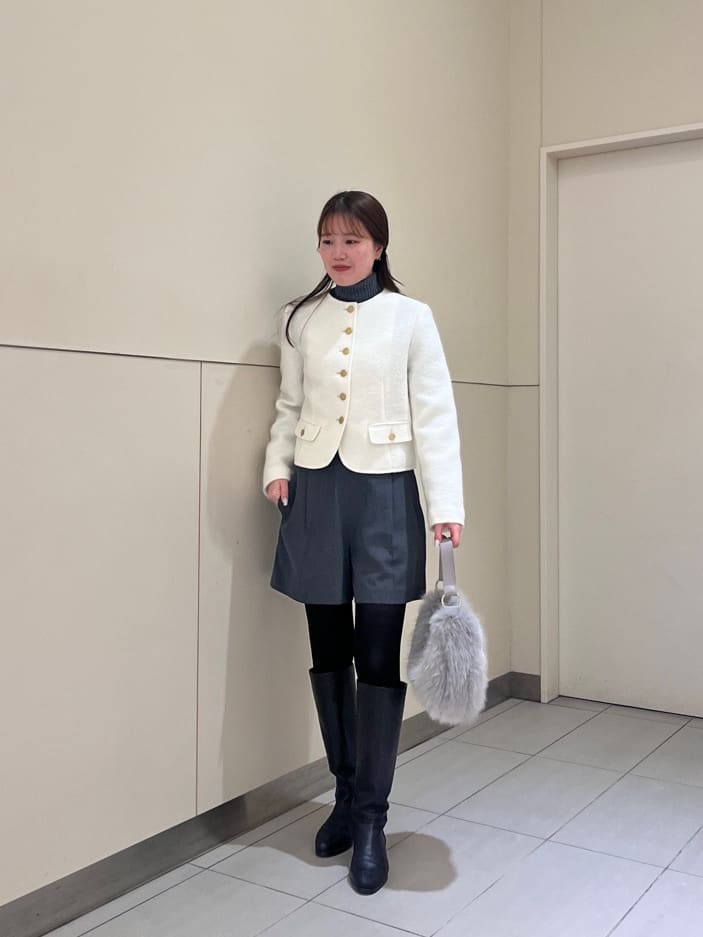 allurevilleのブークレーノーカラージャケットを使ったコーディネートを紹介します。｜Rakuten Fashion(楽天ファッション／旧楽天ブランドアベニュー)4934359