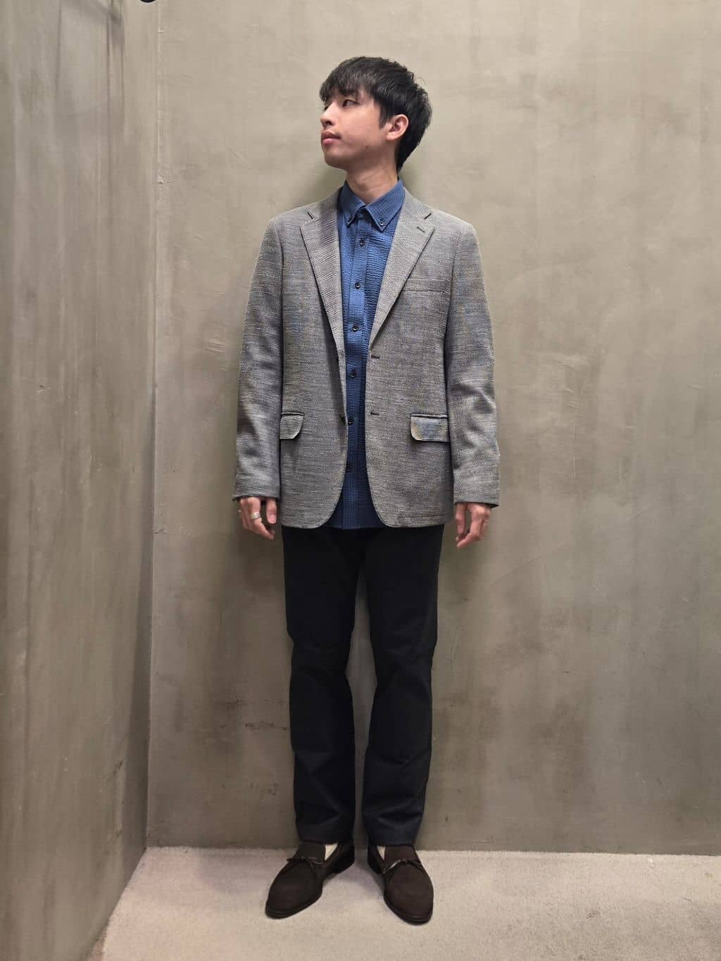 TAKEO KIKUCHIの【抗菌防臭/シーズンレス】シアサッカー ジャージシャツを使ったコーディネートを紹介します。｜Rakuten Fashion(楽天ファッション／旧楽天ブランドアベニュー)4935796