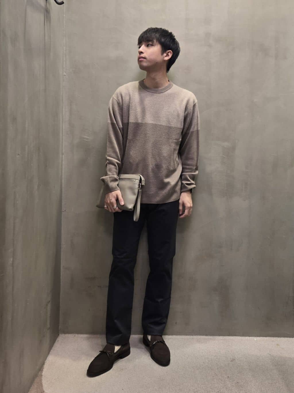 TAKEO KIKUCHIの【洗えるカシミヤ】微塵ボーダー カシミヤニットを使ったコーディネートを紹介します。｜Rakuten Fashion(楽天ファッション／旧楽天ブランドアベニュー)4935797