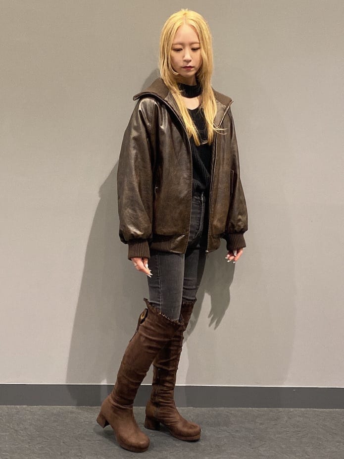 ESPERANZAの夢見るリボン付きロングブーツ厚底を使ったコーディネートを紹介します。｜Rakuten Fashion(楽天ファッション／旧楽天ブランドアベニュー)4940436