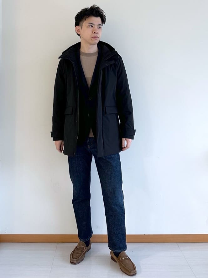 TAKEO KIKUCHIの【洗えるカシミヤ】微塵ボーダー カシミヤニットを使ったコーディネートを紹介します。｜Rakuten Fashion(楽天ファッション／旧楽天ブランドアベニュー)4941299