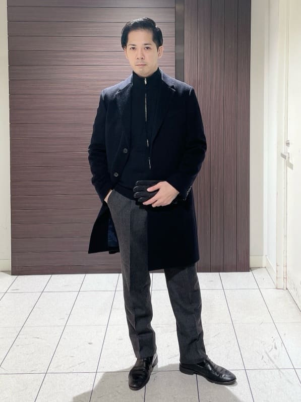 TAKEO KIKUCHIのウールカシミヤブレンド チェスターコートを使ったコーディネートを紹介します。｜Rakuten Fashion(楽天ファッション／旧楽天ブランドアベニュー)4949653