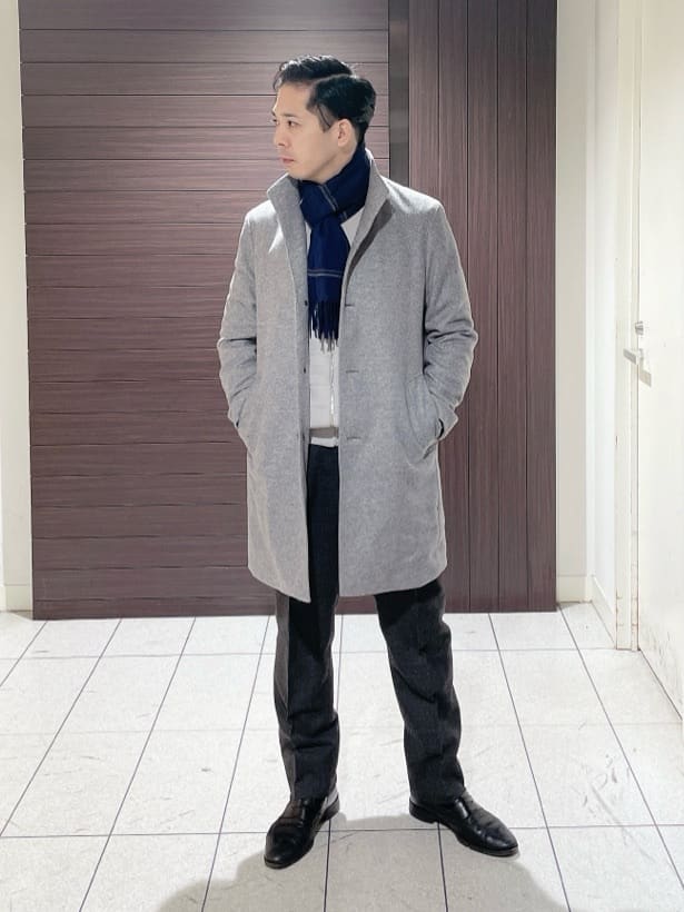 TAKEO KIKUCHIの【ウールカシミヤブレンド】ビーバー調 スタンドカラー コートを使ったコーディネートを紹介します。｜Rakuten Fashion(楽天ファッション／旧楽天ブランドアベニュー)4949656