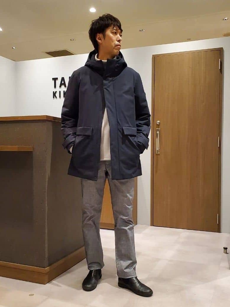 TAKEO KIKUCHIの【Made in JAPAN】播州織 ストレッチ パンツを使ったコーディネートを紹介します。｜Rakuten Fashion(楽天ファッション／旧楽天ブランドアベニュー)4954965