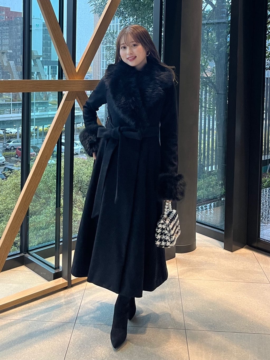 rienda ウールMIXクラッシィドレスコート