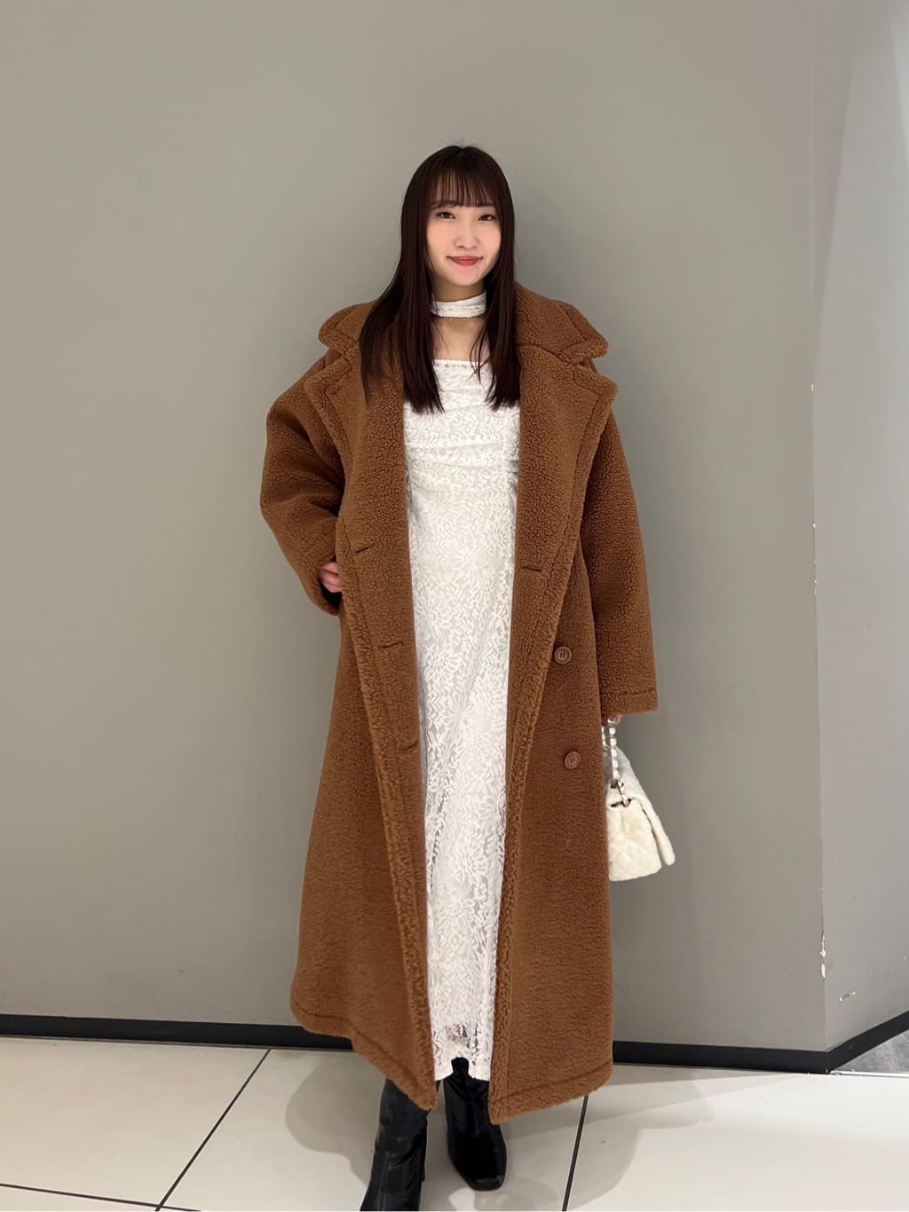 rienda テディボア2WAYロングCT