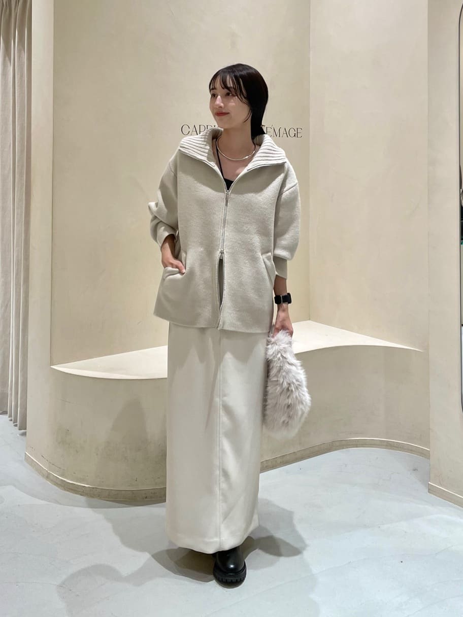 CAPRICIEUX LE'MAGE Wフェイスリブカラーハーフコート