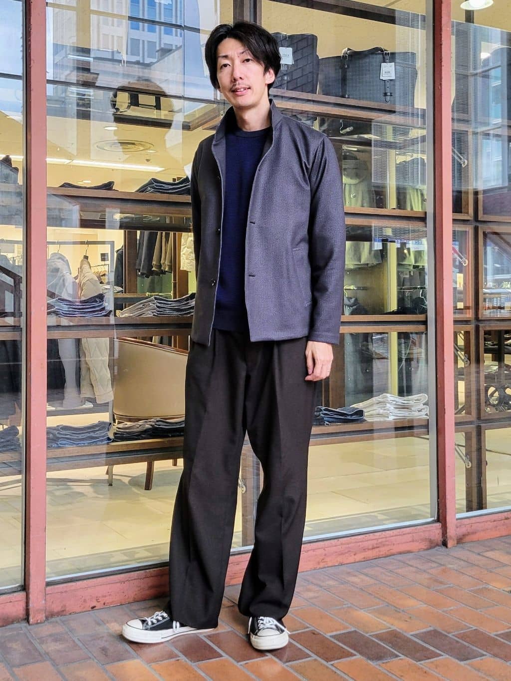 TAKEO KIKUCHIの【DOWN FABRIC】ダウンファブリック スタンドカラーブルゾンを使ったコーディネートを紹介します。｜Rakuten Fashion(楽天ファッション／旧楽天ブランドアベニュー)4961405