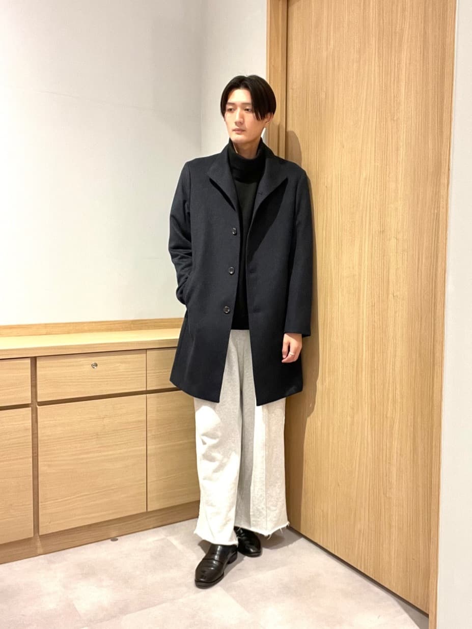 TAKEO KIKUCHIの【ウールカシミヤブレンド】ビーバー調 スタンドカラー コートを使ったコーディネートを紹介します。｜Rakuten Fashion(楽天ファッション／旧楽天ブランドアベニュー)4966761