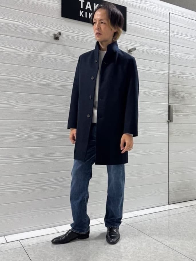 TAKEO KIKUCHIの【ウールカシミヤブレンド】ビーバー調 スタンドカラー コートを使ったコーディネートを紹介します。｜Rakuten Fashion(楽天ファッション／旧楽天ブランドアベニュー)4969665
