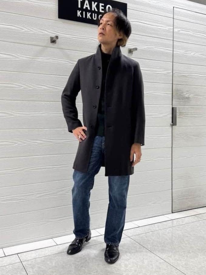 TAKEO KIKUCHIの【ウールカシミヤブレンド】ビーバー調 スタンドカラー コートを使ったコーディネートを紹介します。｜Rakuten Fashion(楽天ファッション／旧楽天ブランドアベニュー)4969667