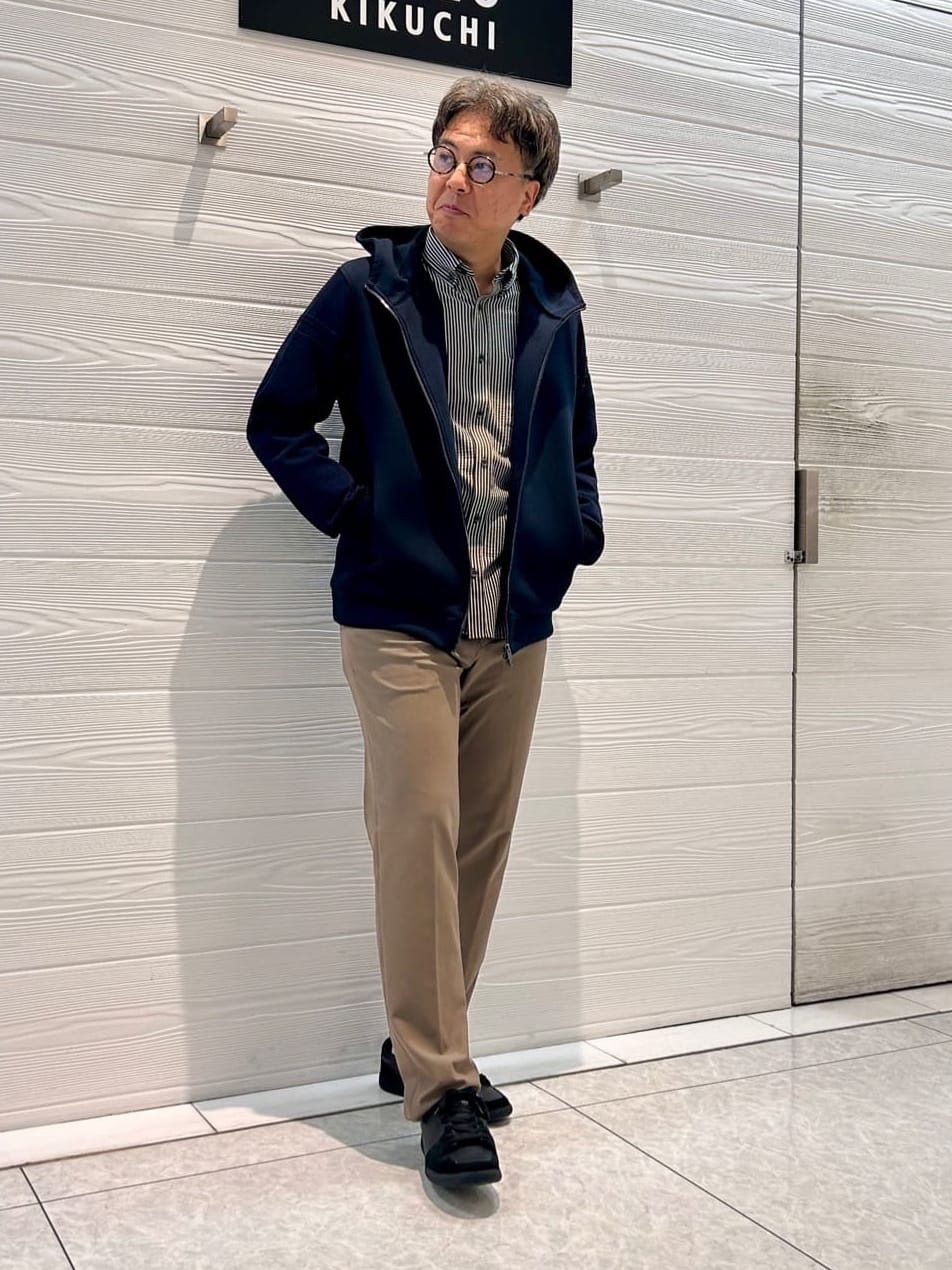 TAKEO KIKUCHIの【抗菌防臭/シーズンレス】シアサッカー ジャージシャツを使ったコーディネートを紹介します。｜Rakuten Fashion(楽天ファッション／旧楽天ブランドアベニュー)4973394