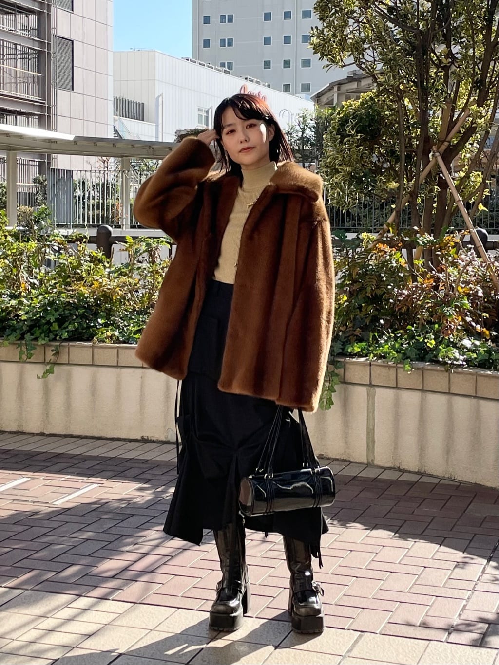 SLY F／FUR FRONT HOOK コート SLY（スライ）の「F/FUR FRONT HOOK COAT フェイクファー