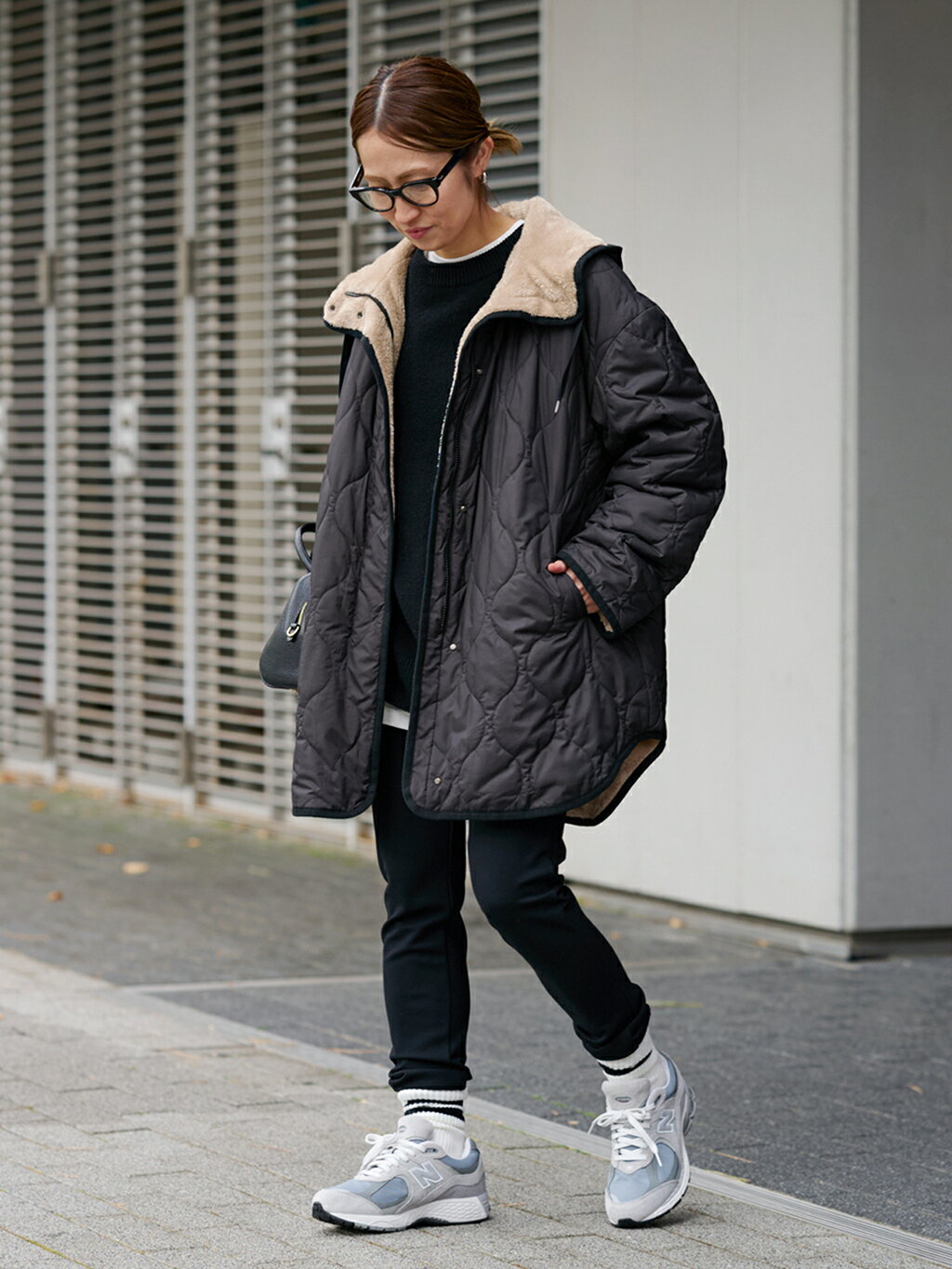 FRAMeWORK キルティング×ボア2WAYフーディーコート