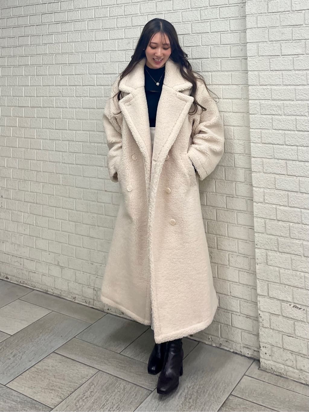 rienda テディボア2WAYロングCT