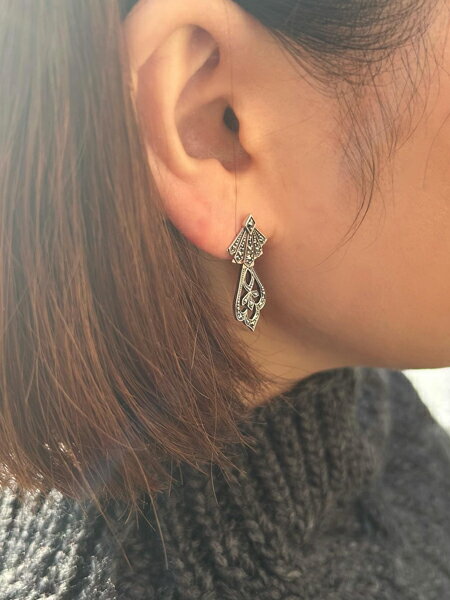 アガットシルバーマーカサイトピアス