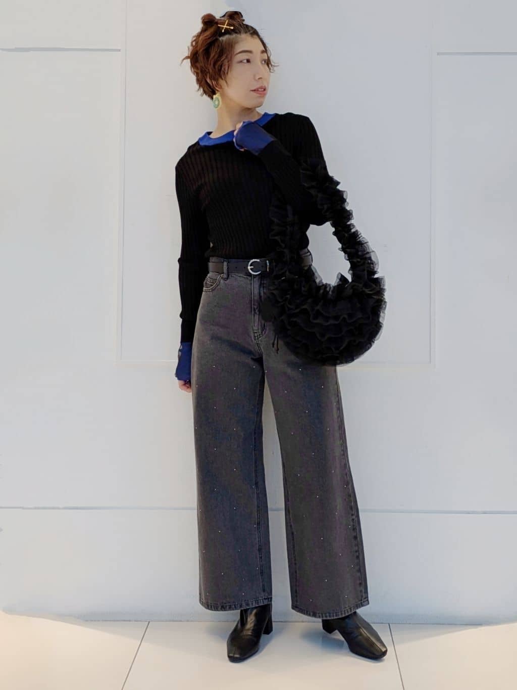 THE SHOP TKのチュールフリルバッグを使ったコーディネートを紹介します。｜Rakuten Fashion(楽天ファッション／旧楽天ブランドアベニュー)4991467