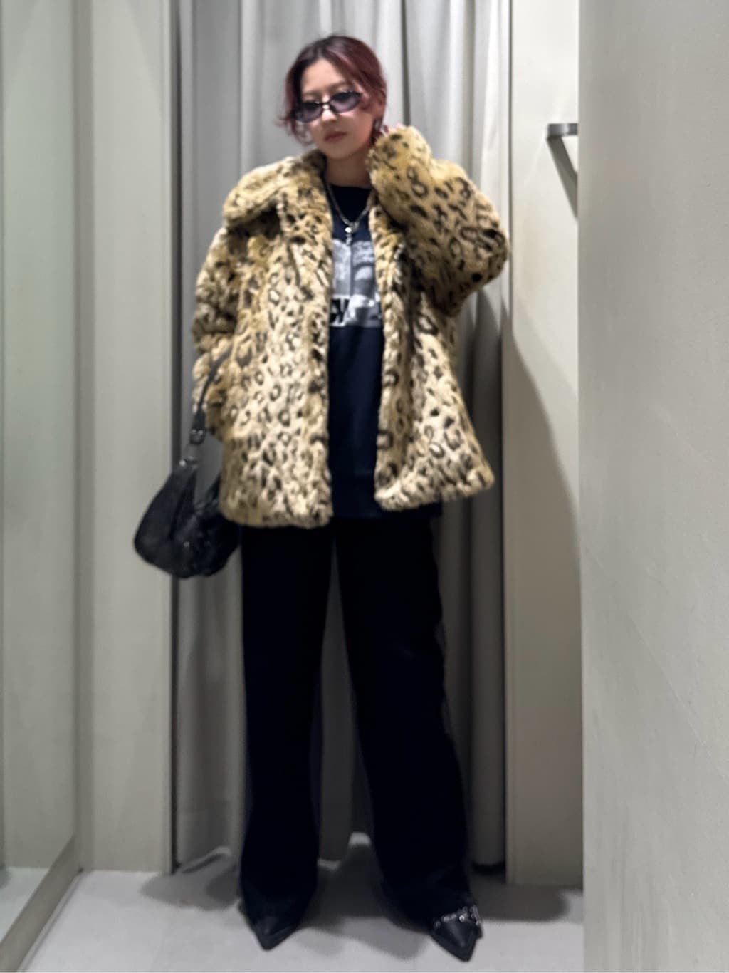 SLY LEOPARD F／FUR FRONT HOOK コート