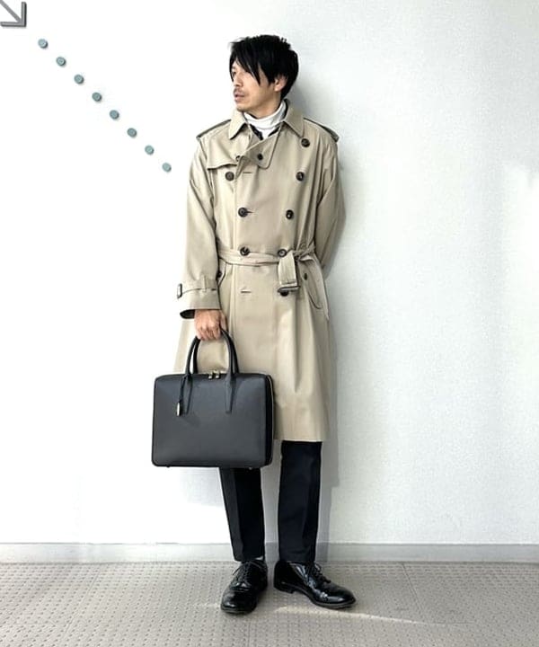 BEAMS MEN | AUBERGE / 別注 BOGART コットンシルク トレンチコート