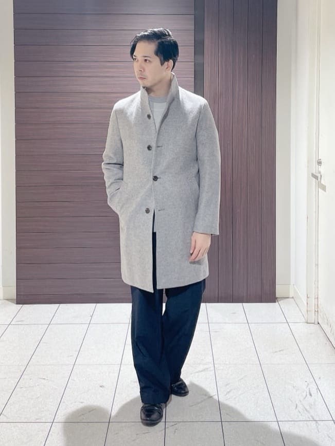 TAKEO KIKUCHIの【ウールカシミヤブレンド】ビーバー調 スタンドカラー コートを使ったコーディネートを紹介します。｜Rakuten Fashion(楽天ファッション／旧楽天ブランドアベニュー)5003575