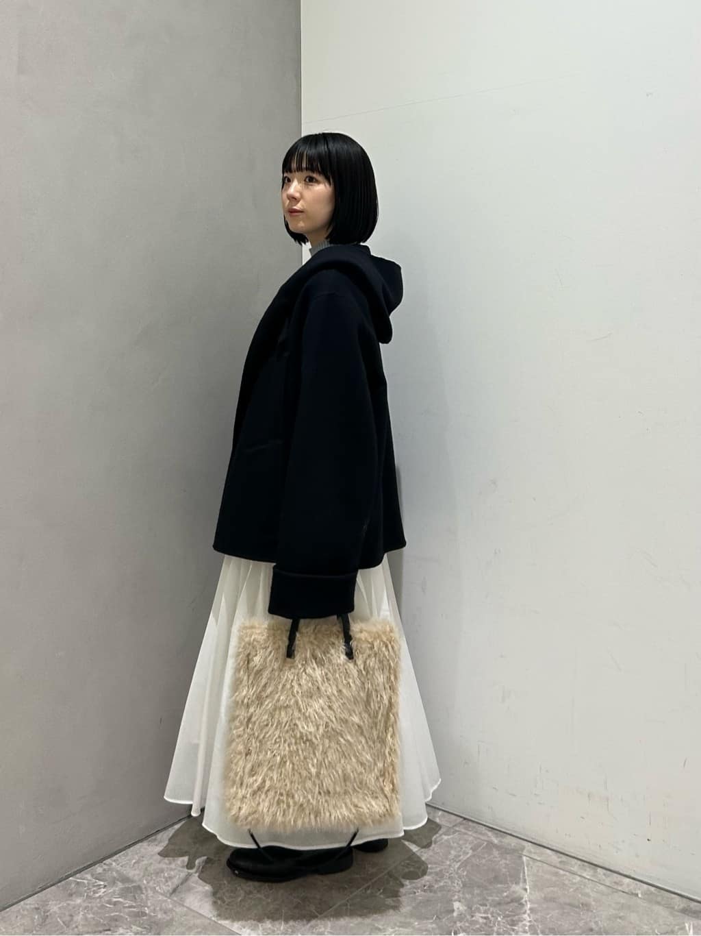 UNITED ARROWS オーガンジー ポケットフレアスカート （UNITED