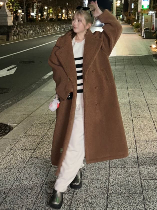 rienda テディボア2wayロングコート