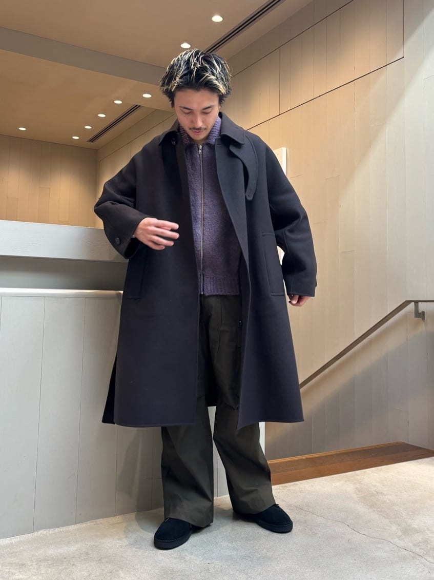 25AW <H> リバー バルカラー ベルテッドコート UNITED ARROWS LTD. OUTLET | <H>リバーバルカラー ベルテッドコート