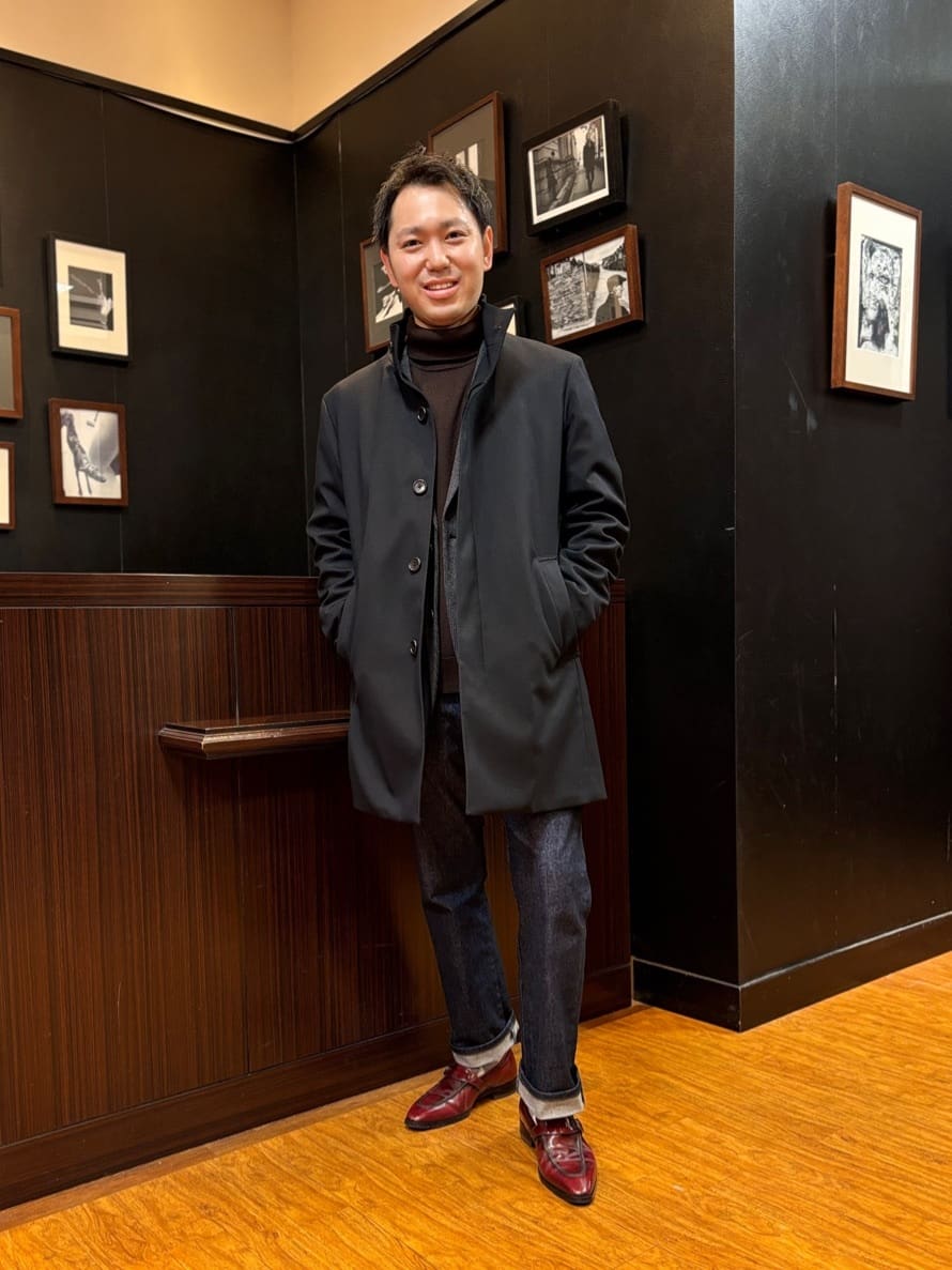 TAKEO KIKUCHIの【ダウンライナー付】メランジ スタンドカラー コートを使ったコーディネートを紹介します。｜Rakuten Fashion(楽天ファッション／旧楽天ブランドアベニュー)5024644