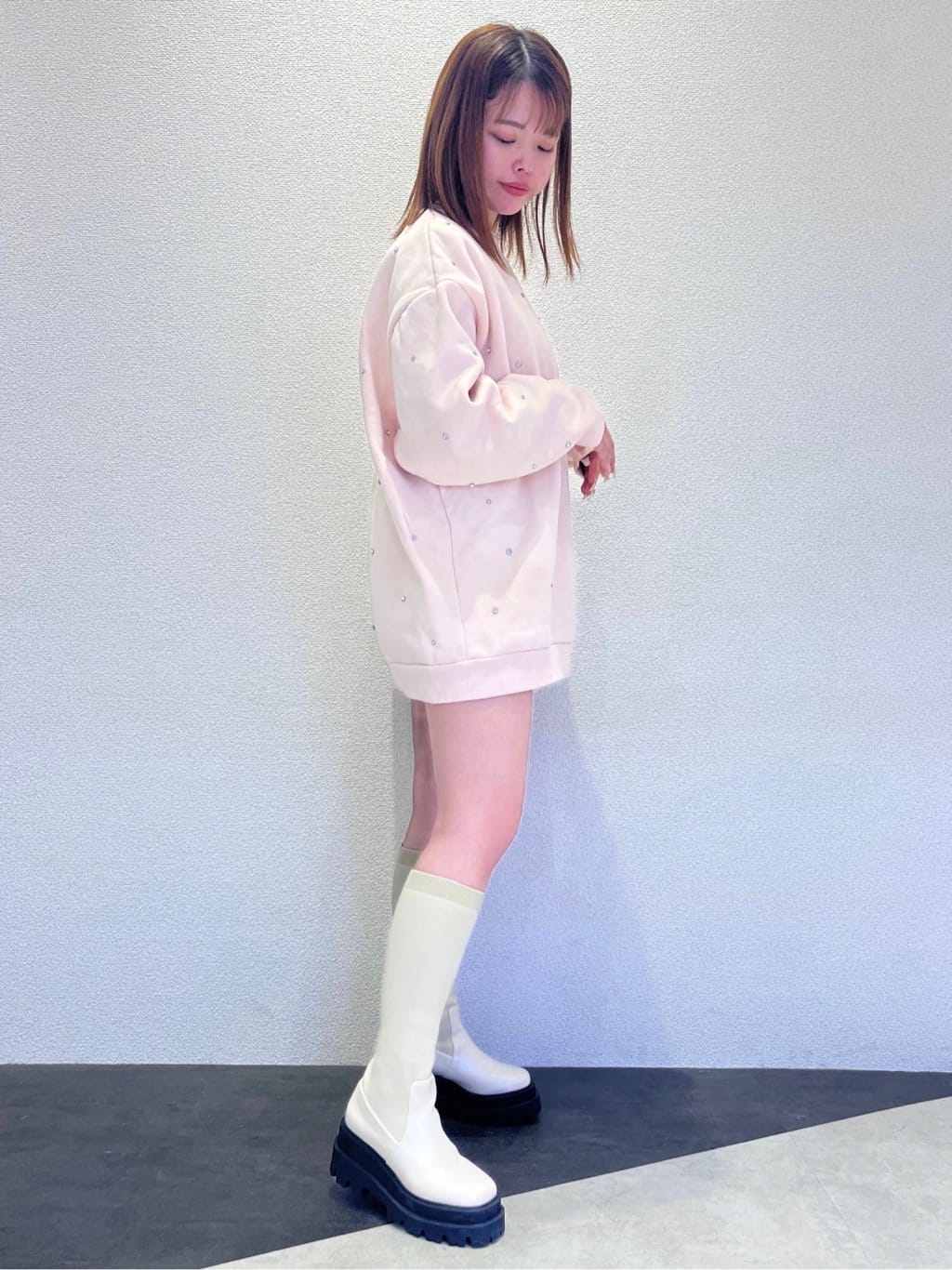 ESPERANZAのニットロングブーツを使ったコーディネートを紹介します。｜Rakuten Fashion(楽天ファッション／旧楽天ブランドアベニュー)5031799