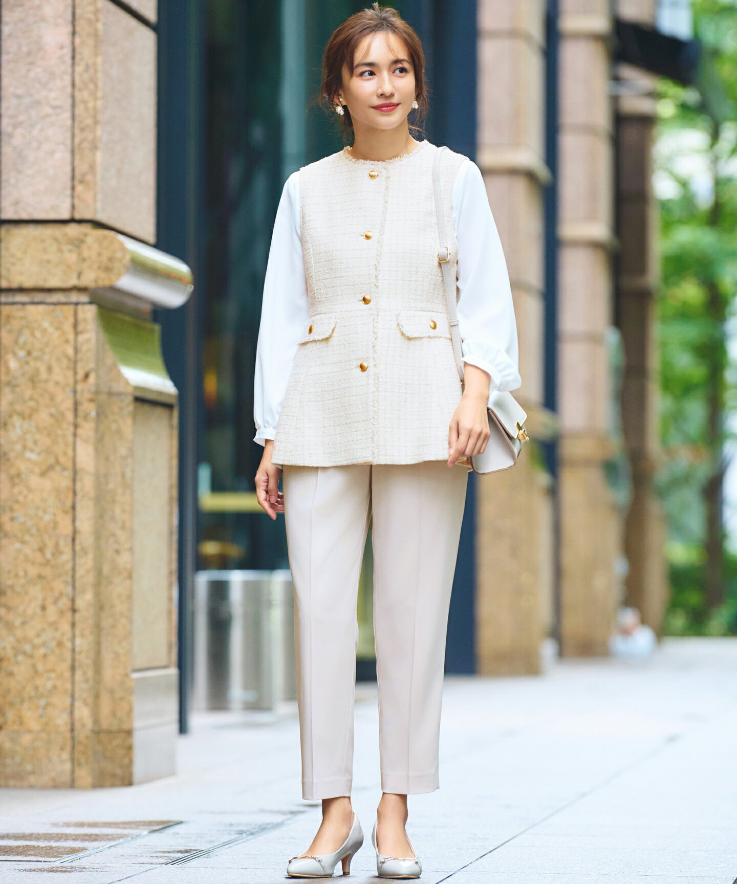 ANY SIS | ファンシーツイードペプラム ジレ | Rakuten Fashion(楽天